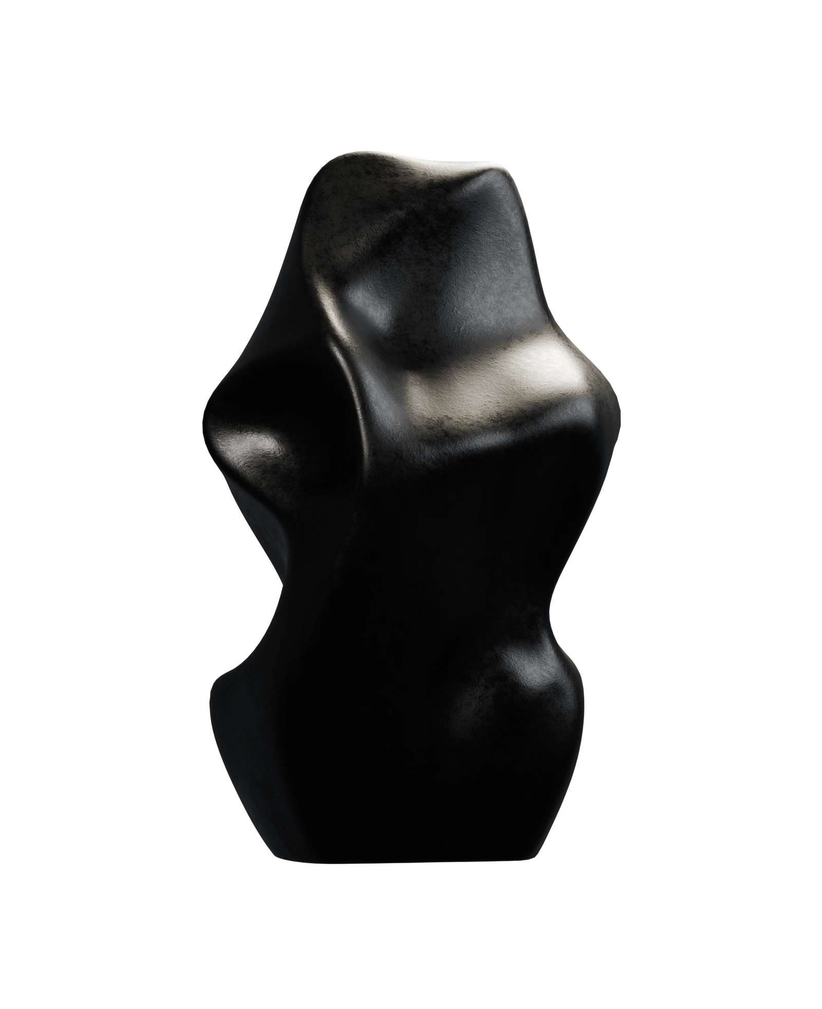 Cendre 02, a sculptural black ceramic piece from Kintsugi Atelier